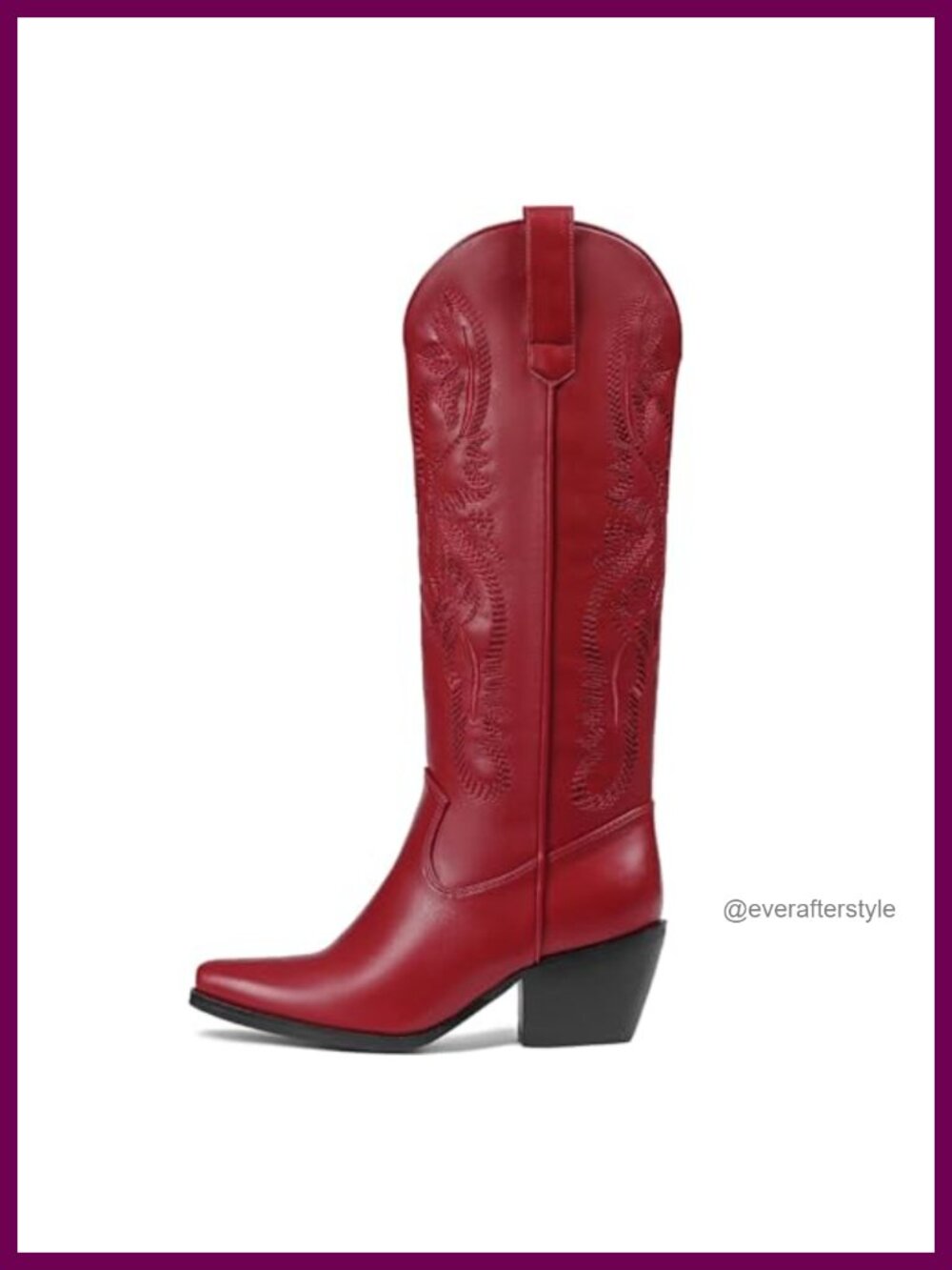 Women's Knee High Cowboy Boots Chunky Block Heel Western Pointed Toe
